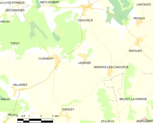 Detailkaart van de gemeente