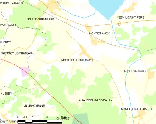 Detailkaart van de gemeente