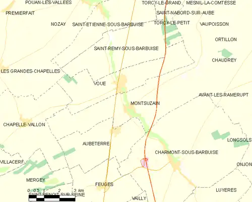 Detailkaart van de gemeente