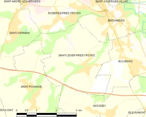 Detailkaart van de gemeente
