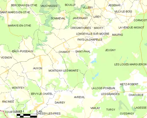 Detailkaart van de gemeente