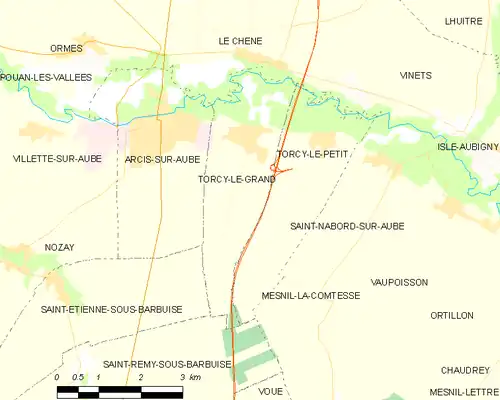 Detailkaart van de gemeente