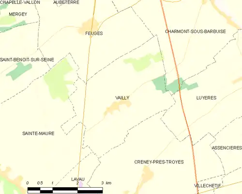 Detailkaart van de gemeente