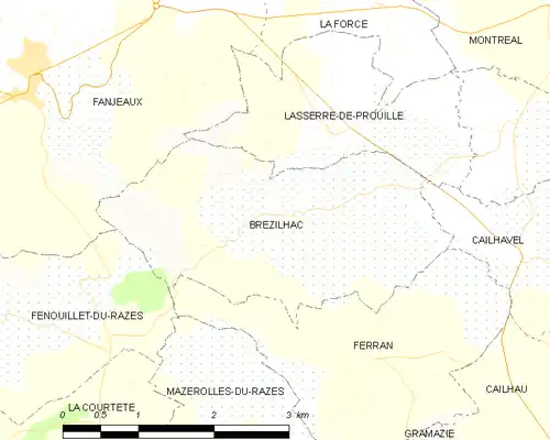 Detailkaart van de gemeente