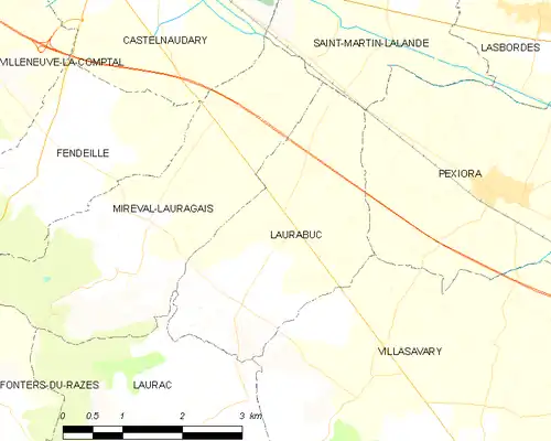 Detailkaart van de gemeente