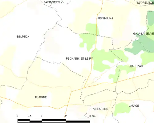 Detailkaart van de gemeente