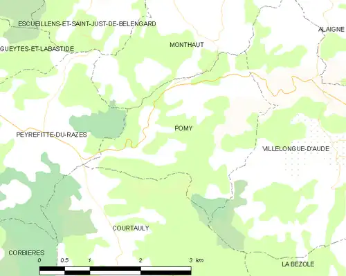 Detailkaart van de gemeente