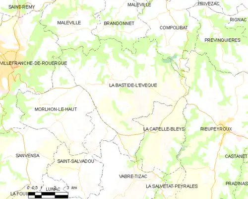 Detailkaart van de gemeente