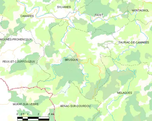 Detailkaart van de gemeente