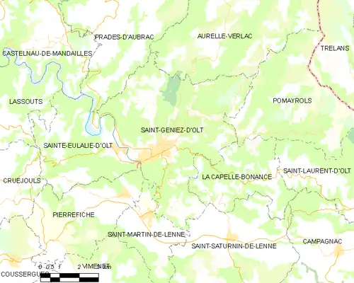 Detailkaart van de gemeente