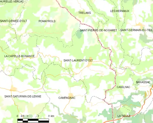 Detailkaart van de gemeente