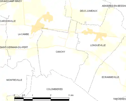 Detailkaart van de gemeente