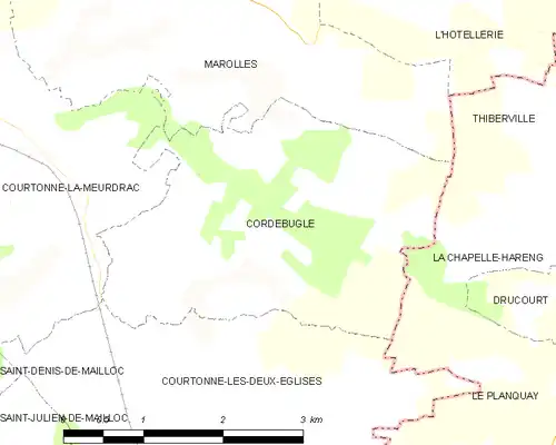 Detailkaart van de gemeente