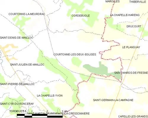 Detailkaart van de gemeente