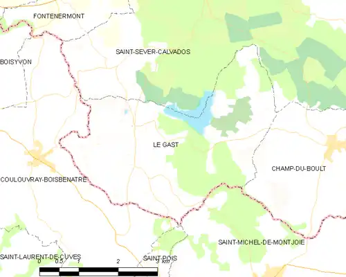 Detailkaart van de gemeente