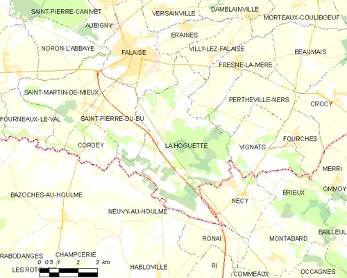 Detailkaart van de gemeente