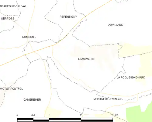 Detailkaart van de gemeente