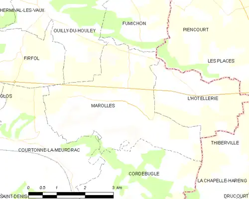 Detailkaart van de gemeente