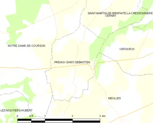 Detailkaart van de gemeente