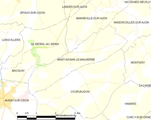 Detailkaart van de gemeente