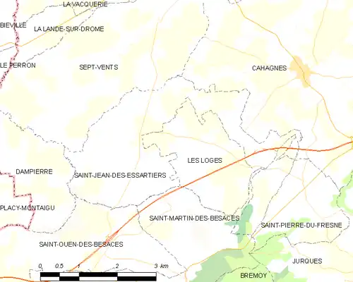 Detailkaart van de gemeente