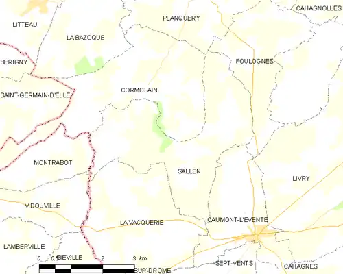 Detailkaart van de gemeente