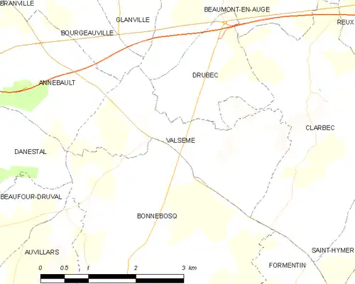 Detailkaart van de gemeente