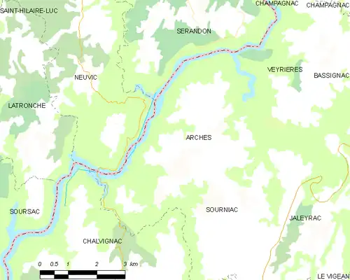 Detailkaart van de gemeente