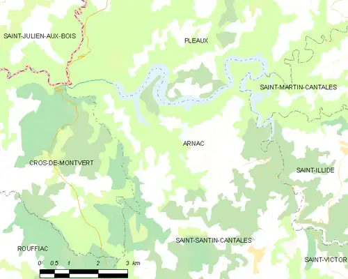 Detailkaart van de gemeente