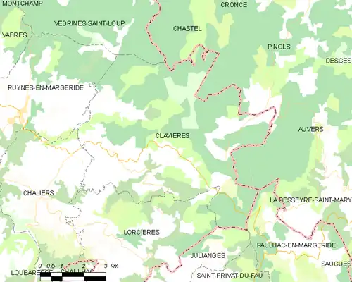 Detailkaart van de gemeente