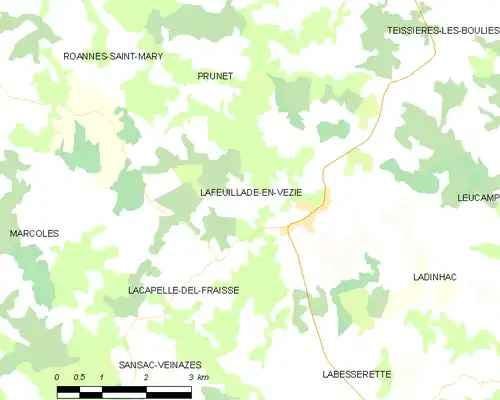 Detailkaart van de gemeente