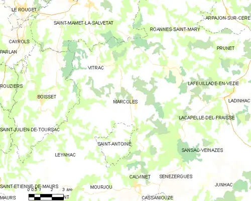 Detailkaart van de gemeente