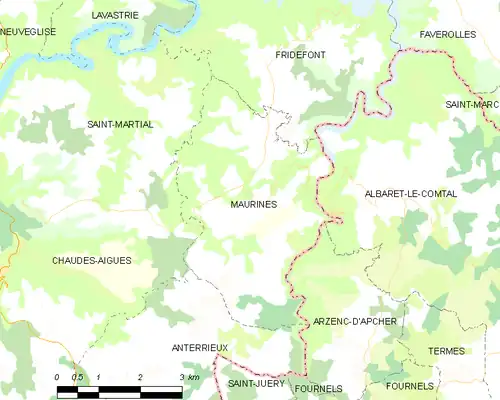 Detailkaart van de gemeente