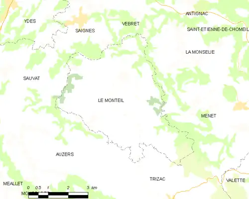 Detailkaart van de gemeente