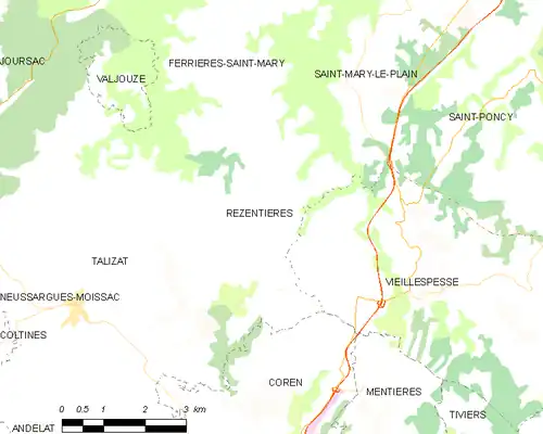 Detailkaart van de gemeente