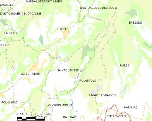 Detailkaart van de gemeente