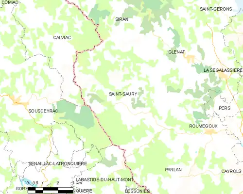 Detailkaart van de gemeente