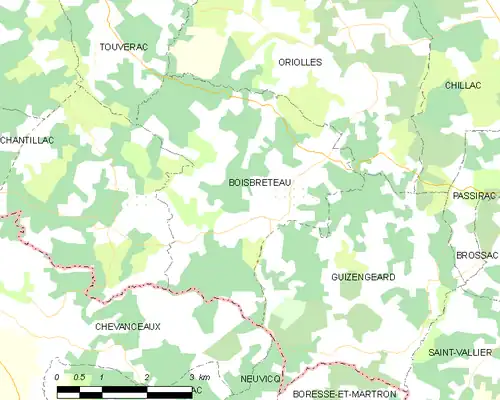 Detailkaart van de gemeente