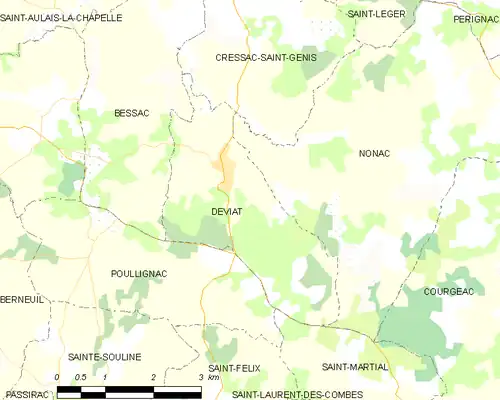 Detailkaart van de gemeente