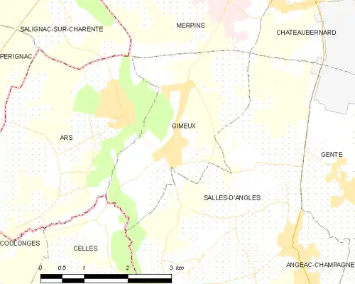 Detailkaart van de gemeente