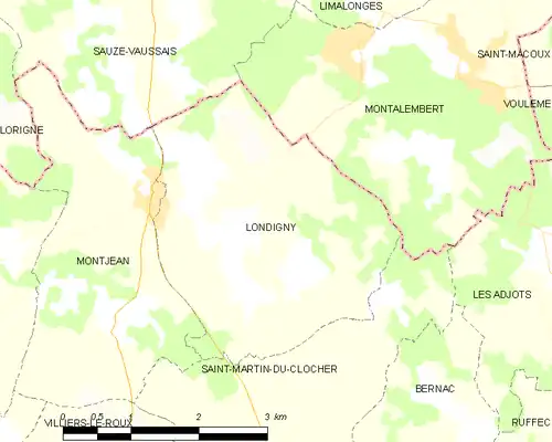 Detailkaart van de gemeente