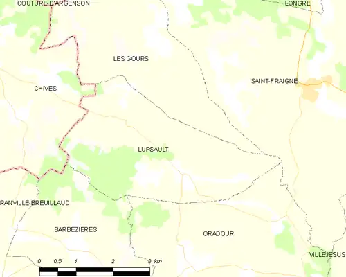 Detailkaart van de gemeente