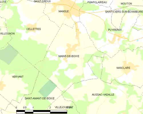 Detailkaart van de gemeente