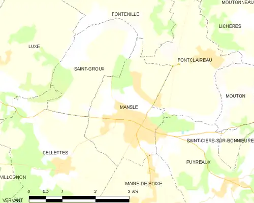 Detailkaart van de gemeente