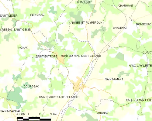 Detailkaart van de gemeente