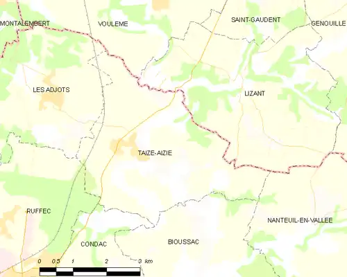 Detailkaart van de gemeente