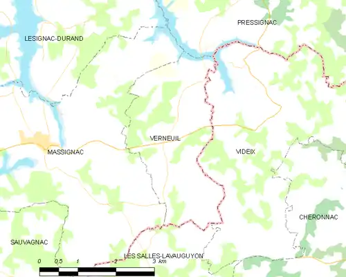 Detailkaart van de gemeente