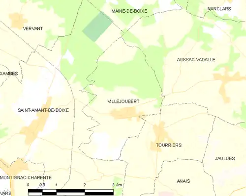 Detailkaart van de gemeente