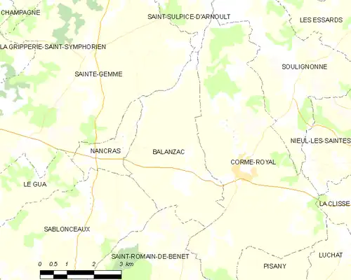 Detailkaart van de gemeente