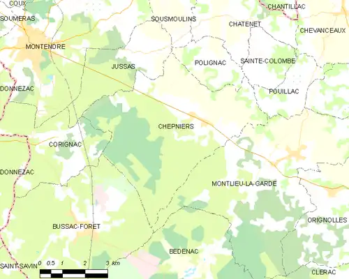 Detailkaart van de gemeente